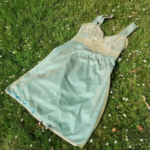RARE ANTHROPOLOGIE Turquoise Elding Slip Dress